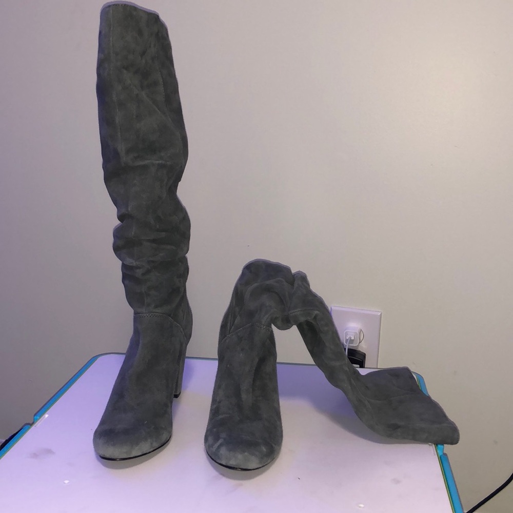 Grey Thigh high heel